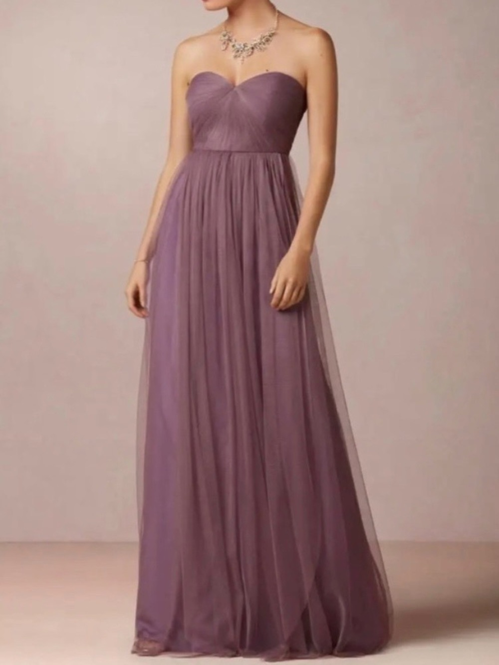 Jenny Yoo purple tulle bridesmaid dress Maxi formal dress Size 4 Strapless Fancy